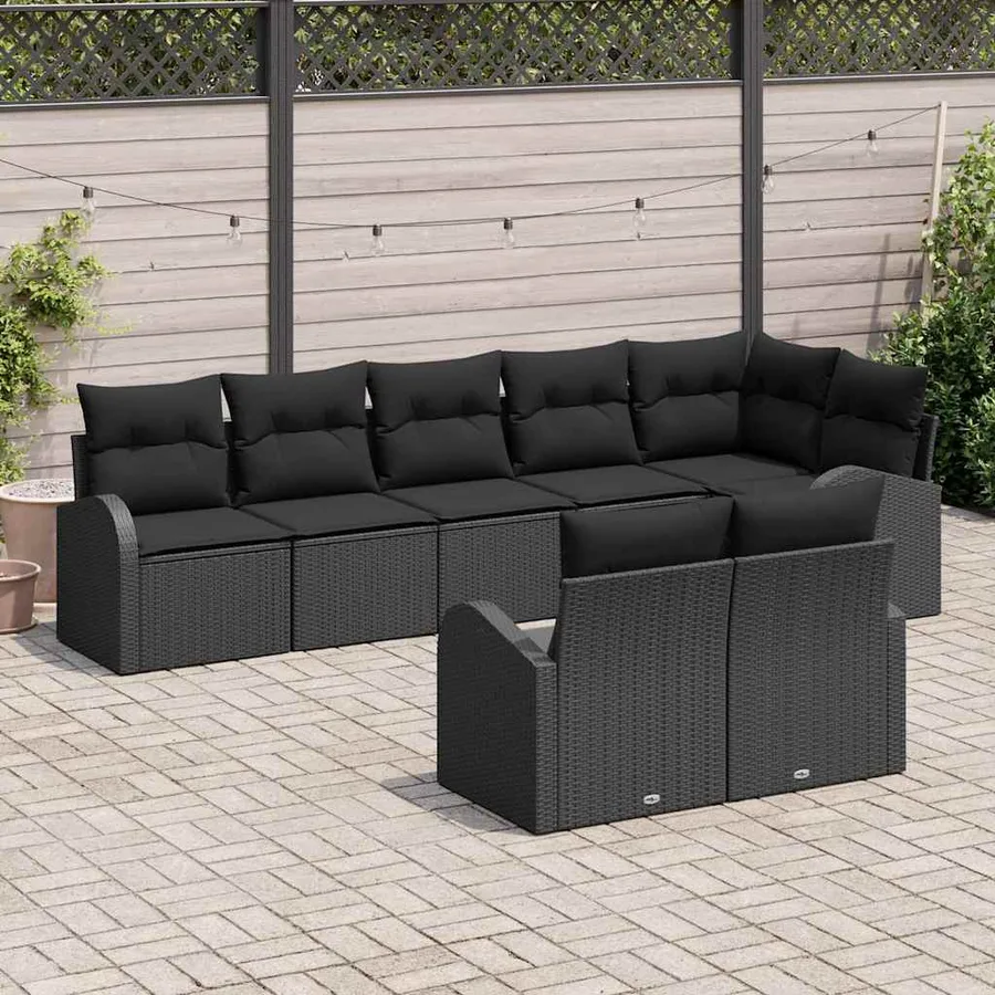 Ensemble de canapé de jardin 8 pcs polyrotin - 3