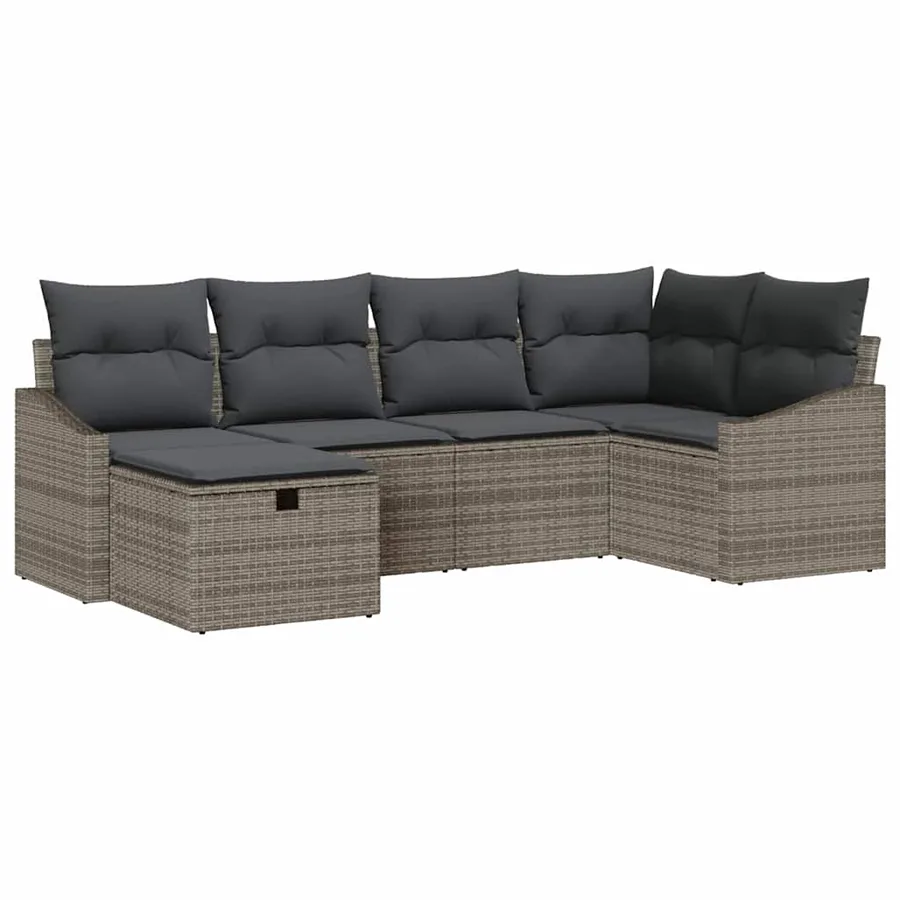 Ensemble de Canapés avec coussin 7 pcs polyrotin - 2