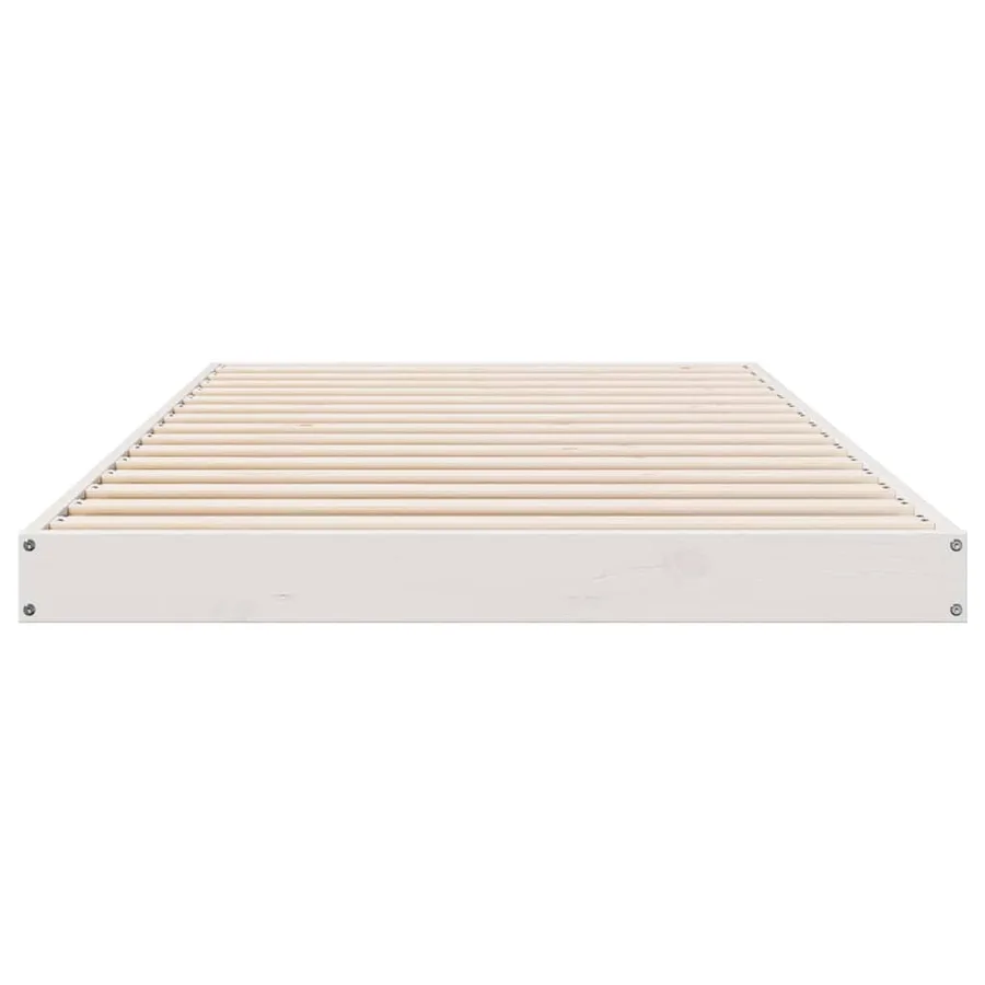 Cadre de lit surélevé Blanc 80 x 210 cm Pin massif - 5