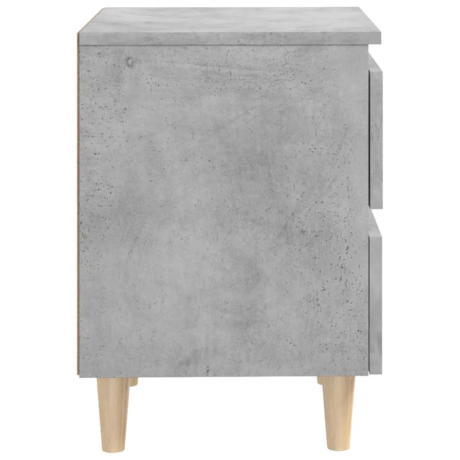 Table de chevet avec pieds en pin gris béton 40x35x50 cm - 4