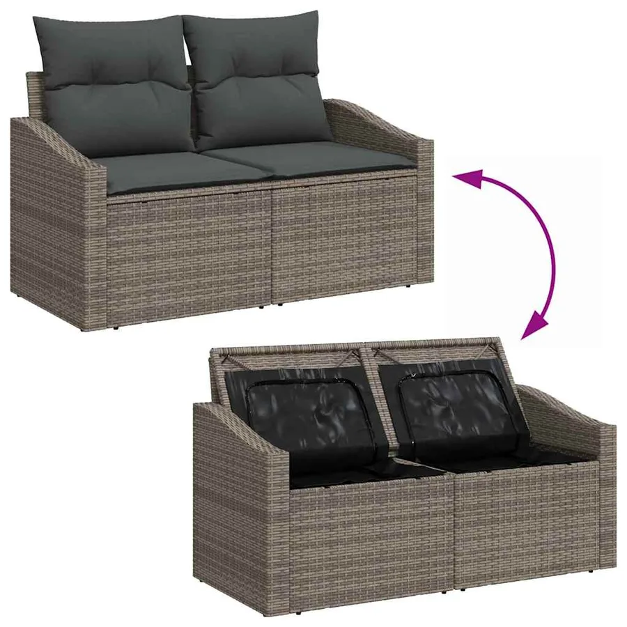 Ensemble de Canapés avec coussin 6 pcs polyrotin - 9