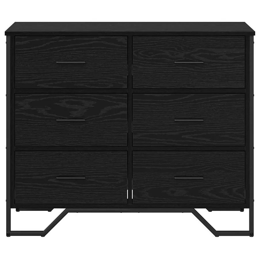 Commode 6-Tiroir Chêne noir 91 x 35,5 x 74,5 cm - 6