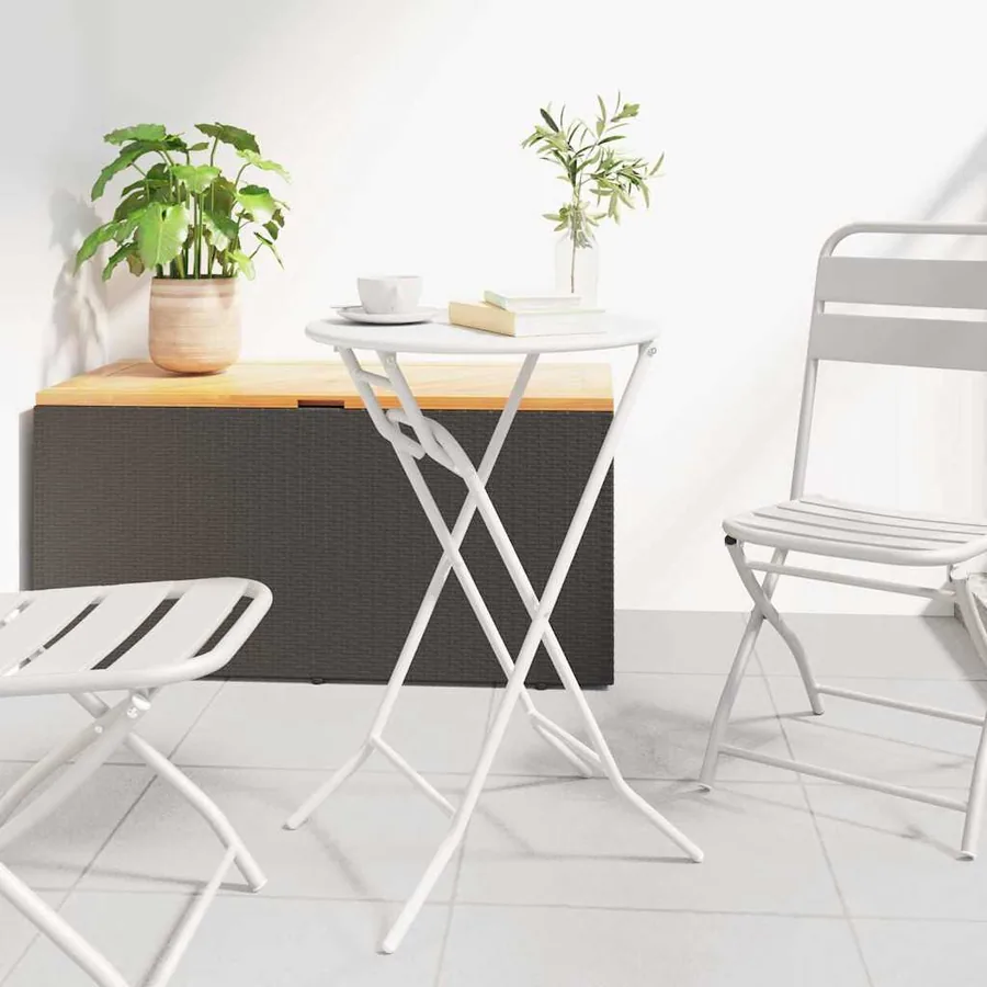 Table de Jardin Blanc 50 x 50 x 72 cm Métal