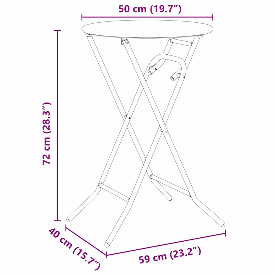 Table de Jardin Blanc 50 x 50 x 72 cm Métal - 12