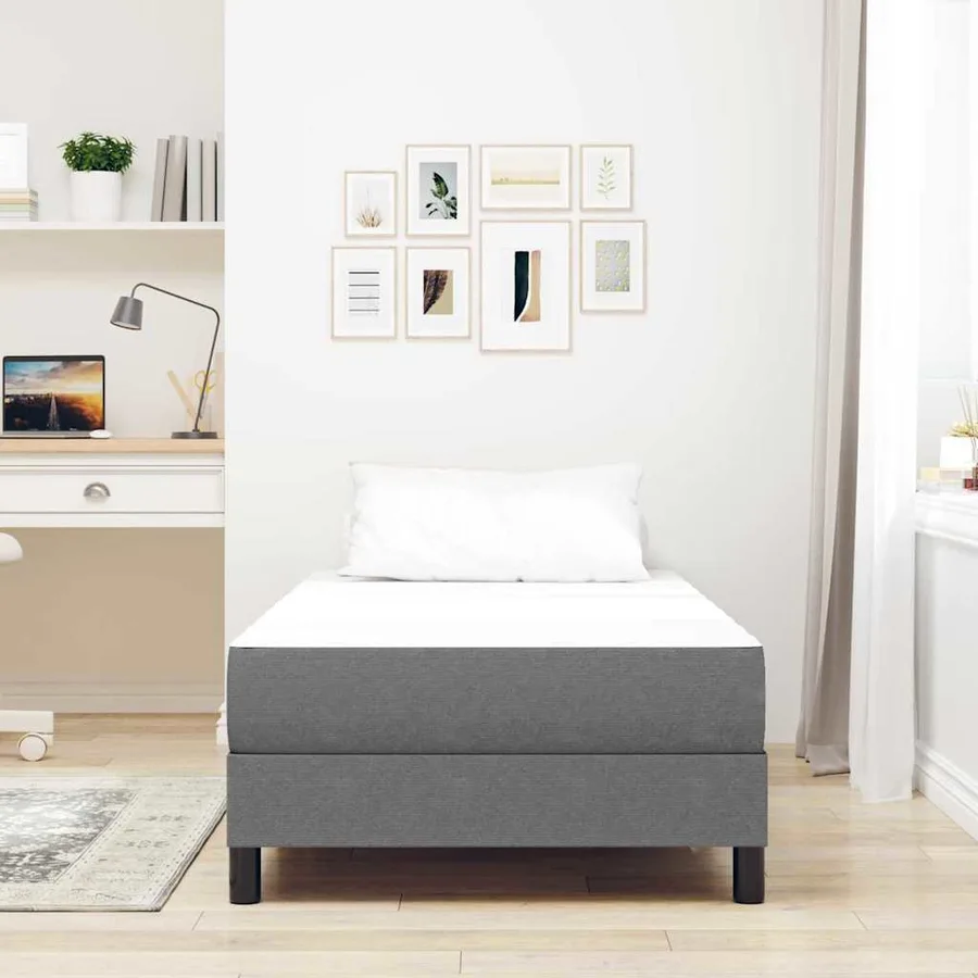 Matelas de Lit avec matelas Gris clair 80 x 200 cm tissu - 3