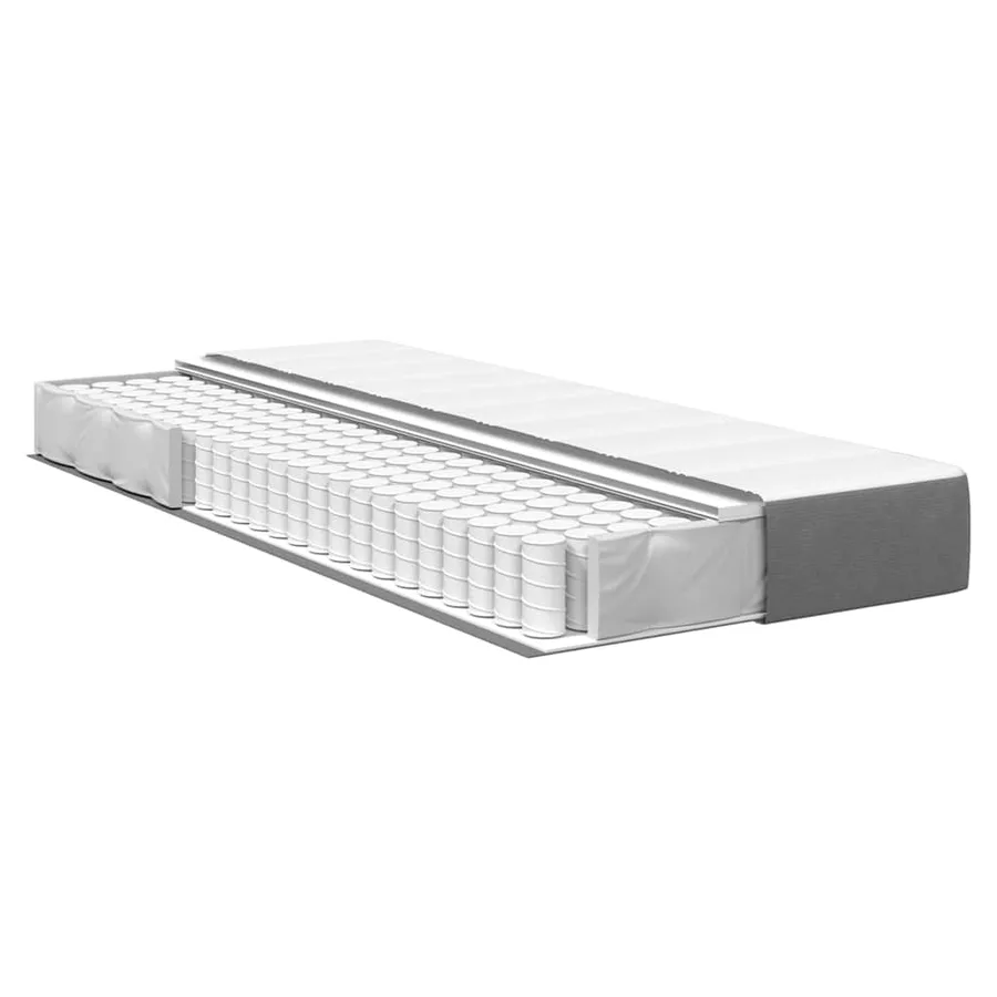 Matelas de Lit avec matelas Gris clair 80 x 200 cm tissu - 4