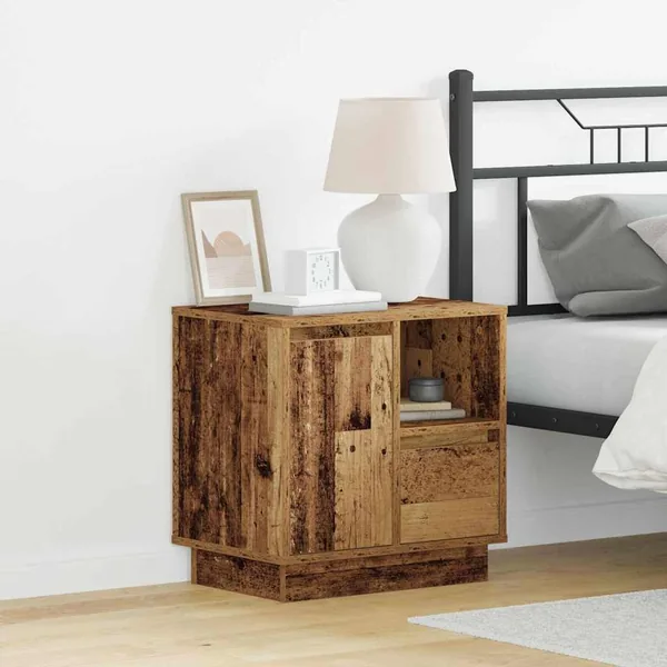 Cabinet de chevet 2 pcs Bois ancien 50 x 34,5 x 50 cm.
