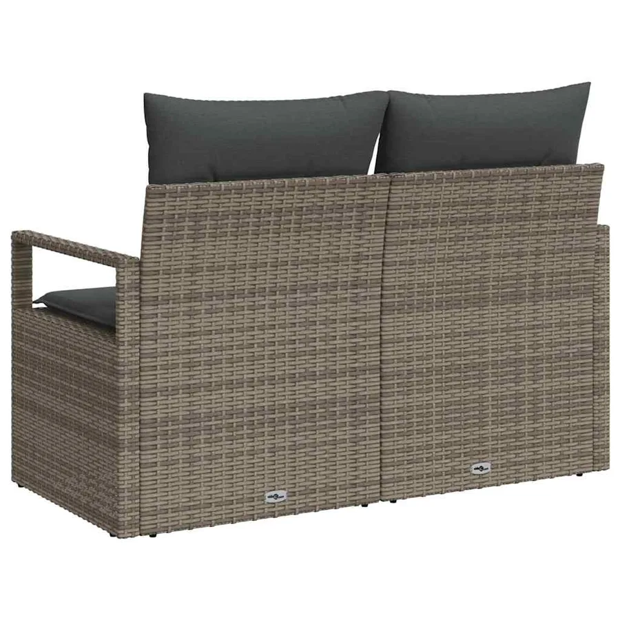 Canapé de jardin avec coussin 120 x 62 x 69 cm polyrotin - 4