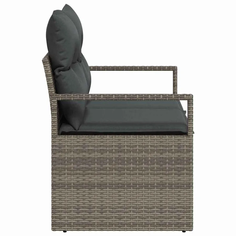 Canapé de jardin avec coussin 120 x 62 x 69 cm polyrotin - 6