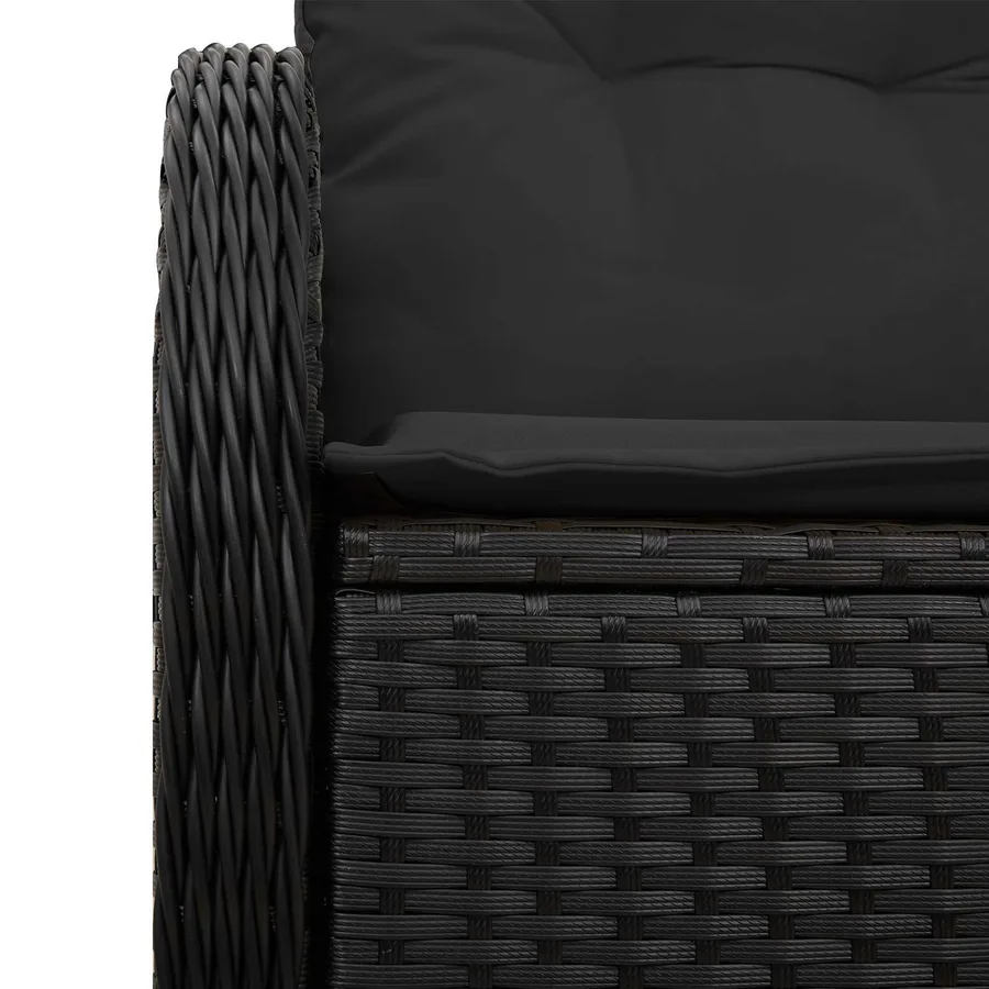 Canapé de jardin avec coussin Noir 121 x 62 x 69cm polyrotin - 10