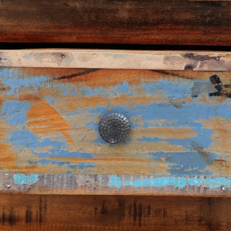 Table de chevet avec 2 tiroirs Bois massif recyclé - 10