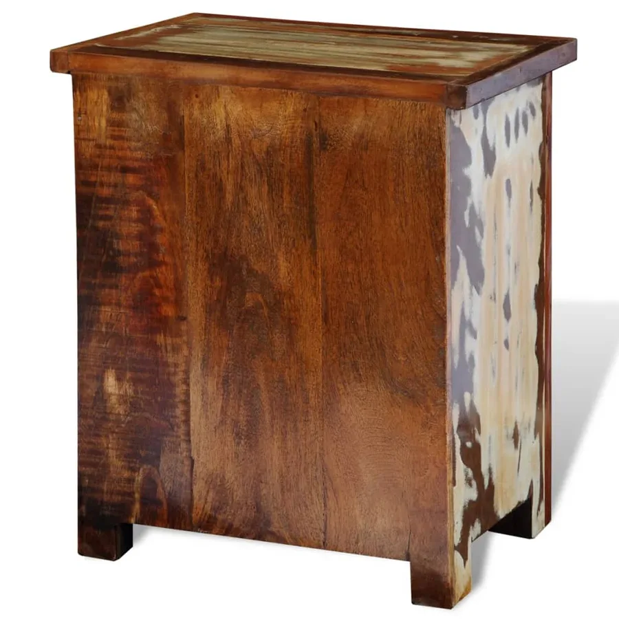 Table de chevet avec 2 tiroirs Bois massif recyclé - 8