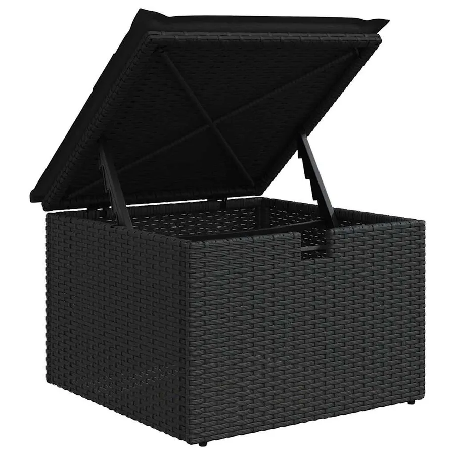 Ensemble de Canapés avec coussin 8 pcs Noir polyrotin - 10