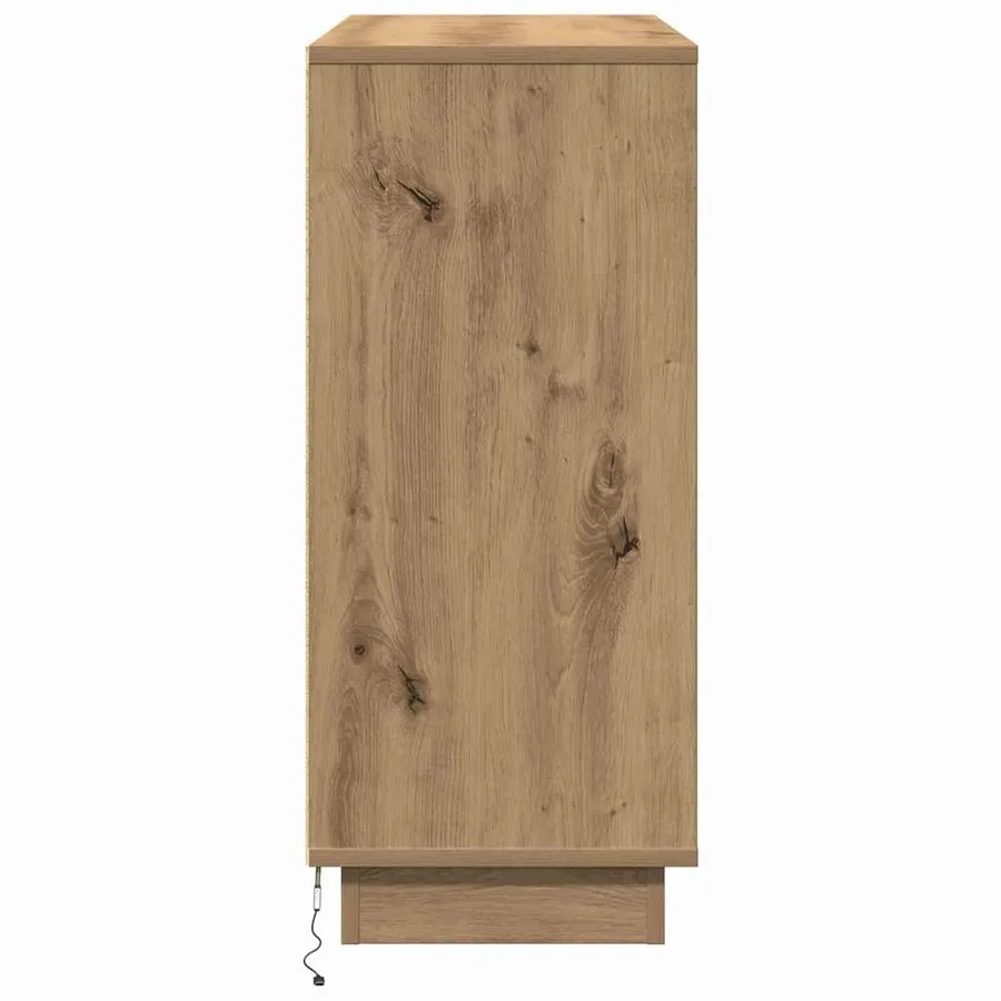 Buffet LED Chêne artisanal 90 x 32 x 75 cm Bois d'ingénierie - 8