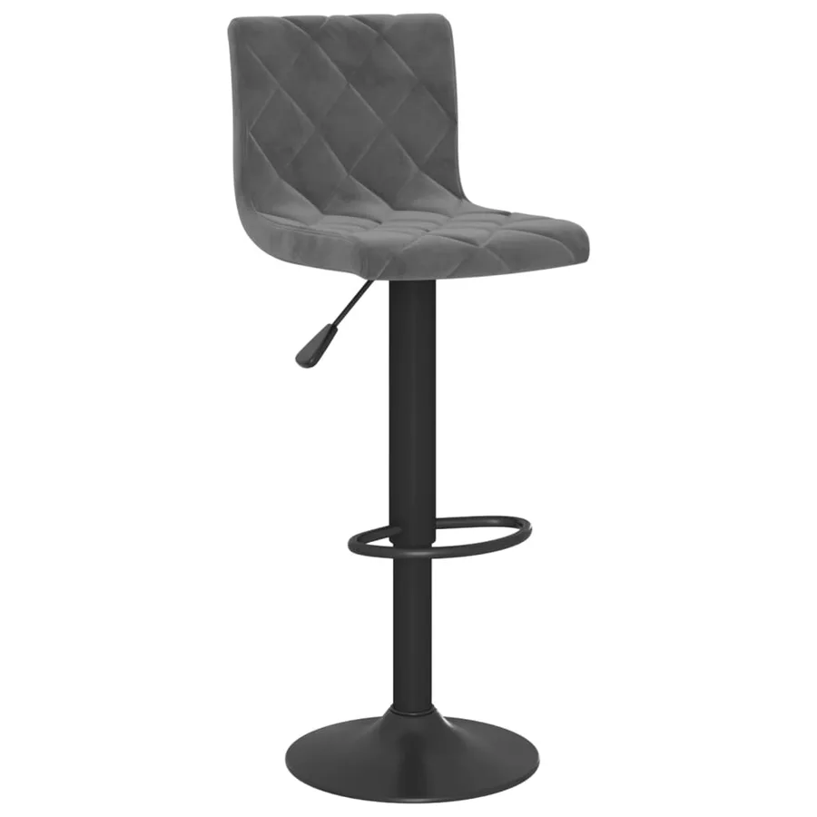 Tabourets de bar lot de 2 gris foncé velours - 3
