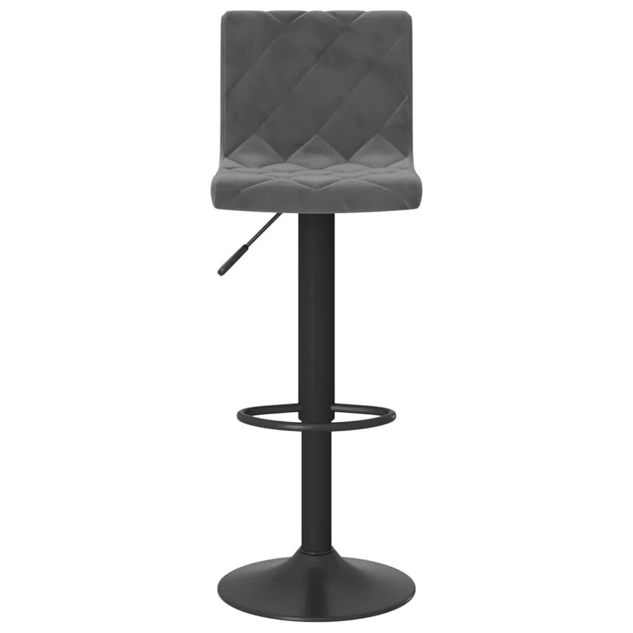 Tabourets de bar lot de 2 gris foncé velours - 4