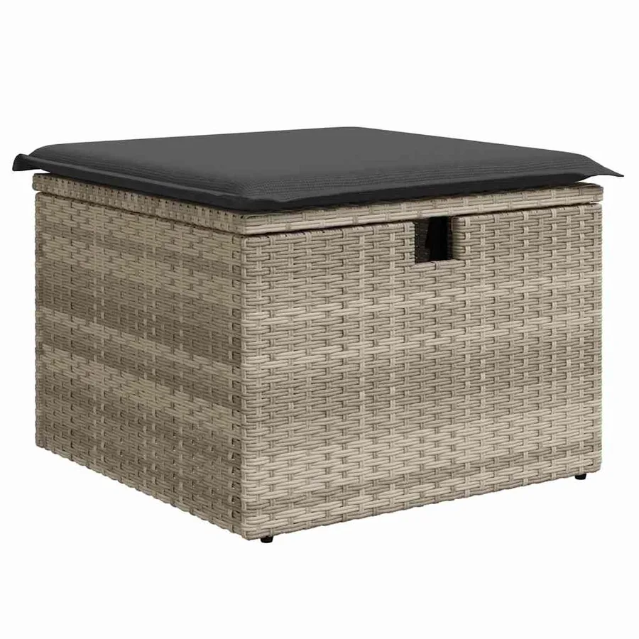 Ensemble de canapé de jardin 5 pcs Gris clair polyrotin - 6