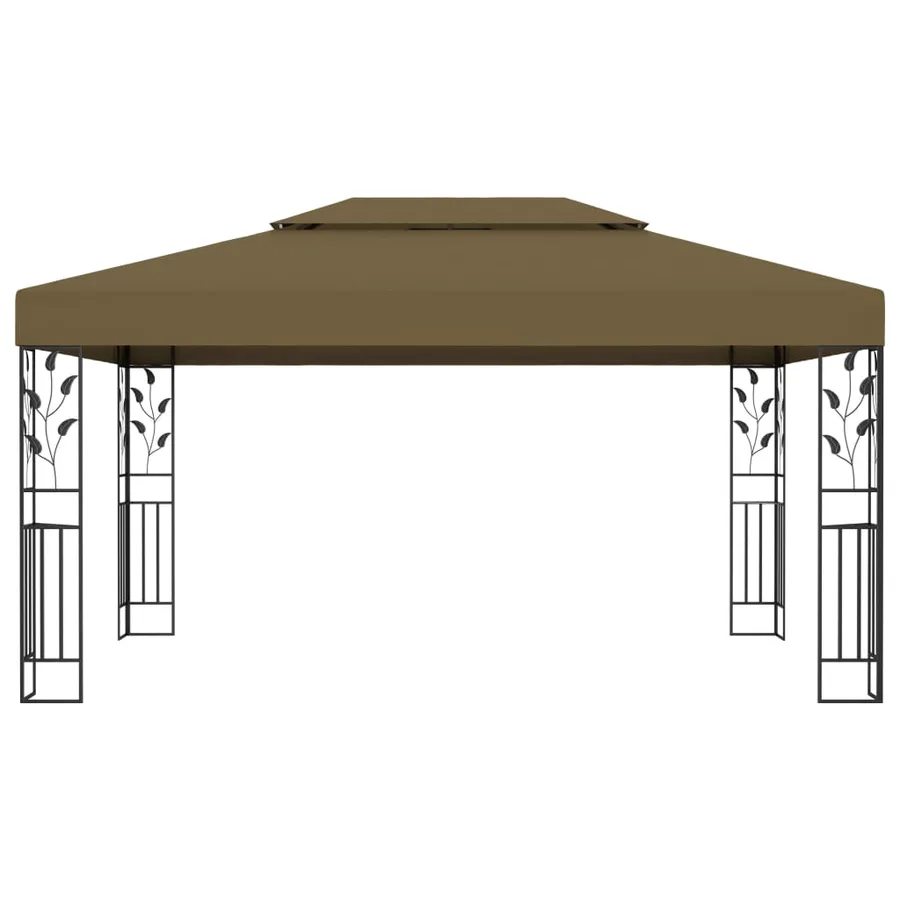 Tonnelle avec double toit 3x4 m Taupe 180 g/m² - 2