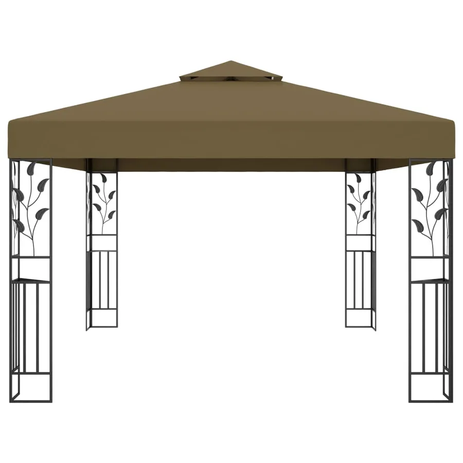 Tonnelle avec double toit 3x4 m Taupe 180 g/m² - 3