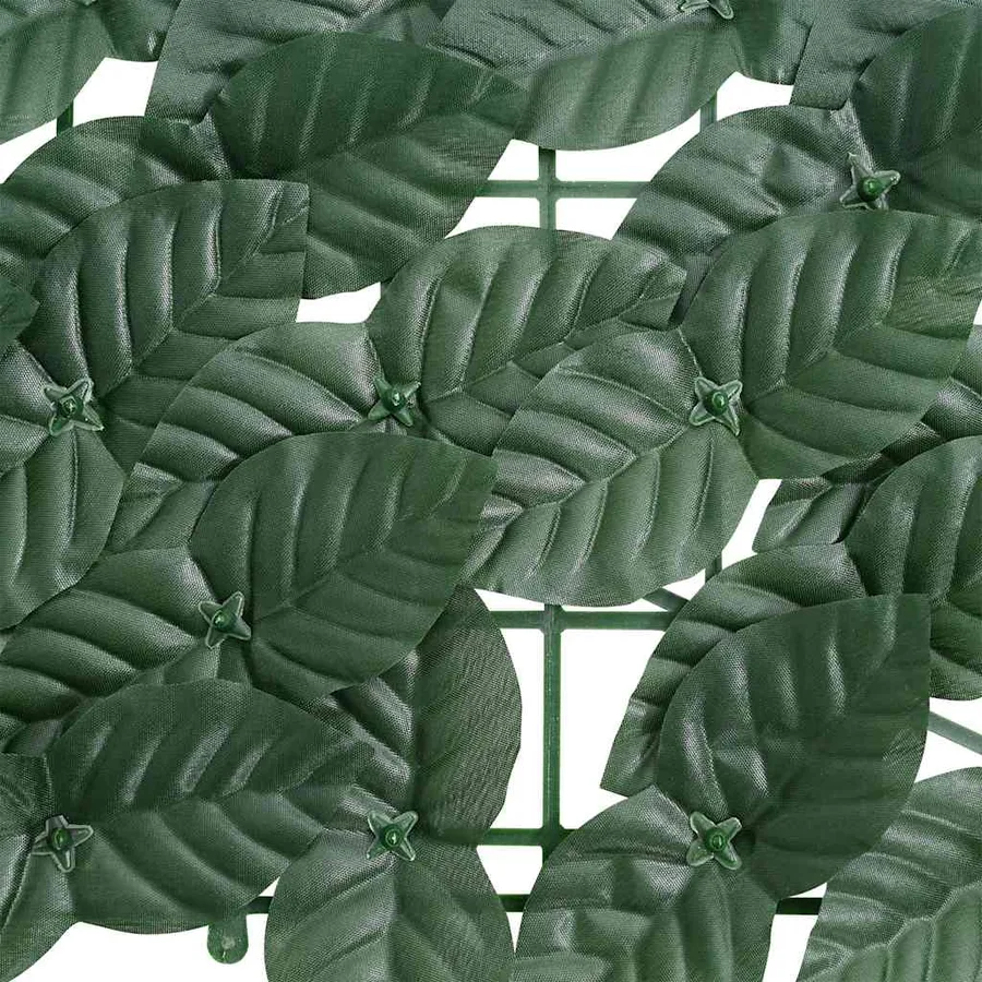 Écran de balcon avec feuilles vert foncé 400x100 cm - 4