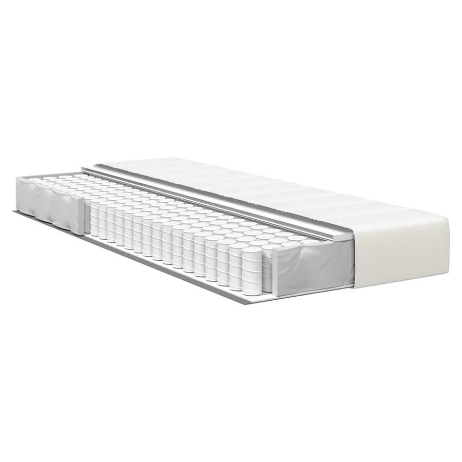 Matelas de Lit avec matelas Crème 90 x 190 cm tissu - 4