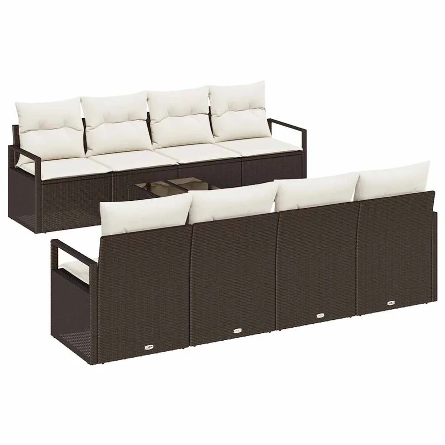 Ensemble de Canapés 7 pcs Marron et Crème polyrotin - 2