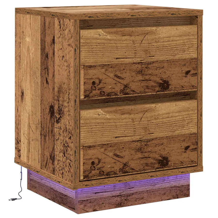 Cabinet de chevet avec tiroir Bois ancien 39 x 34,5 x 50 cm - 2