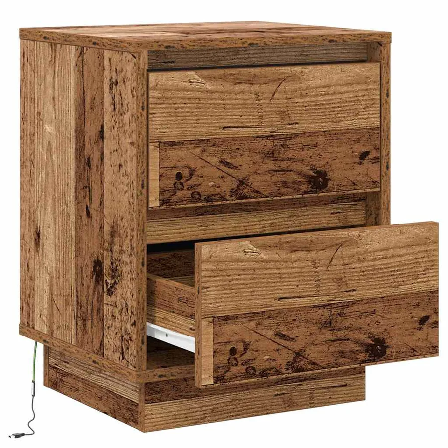 Cabinet de chevet avec tiroir Bois ancien 39 x 34,5 x 50 cm - 6