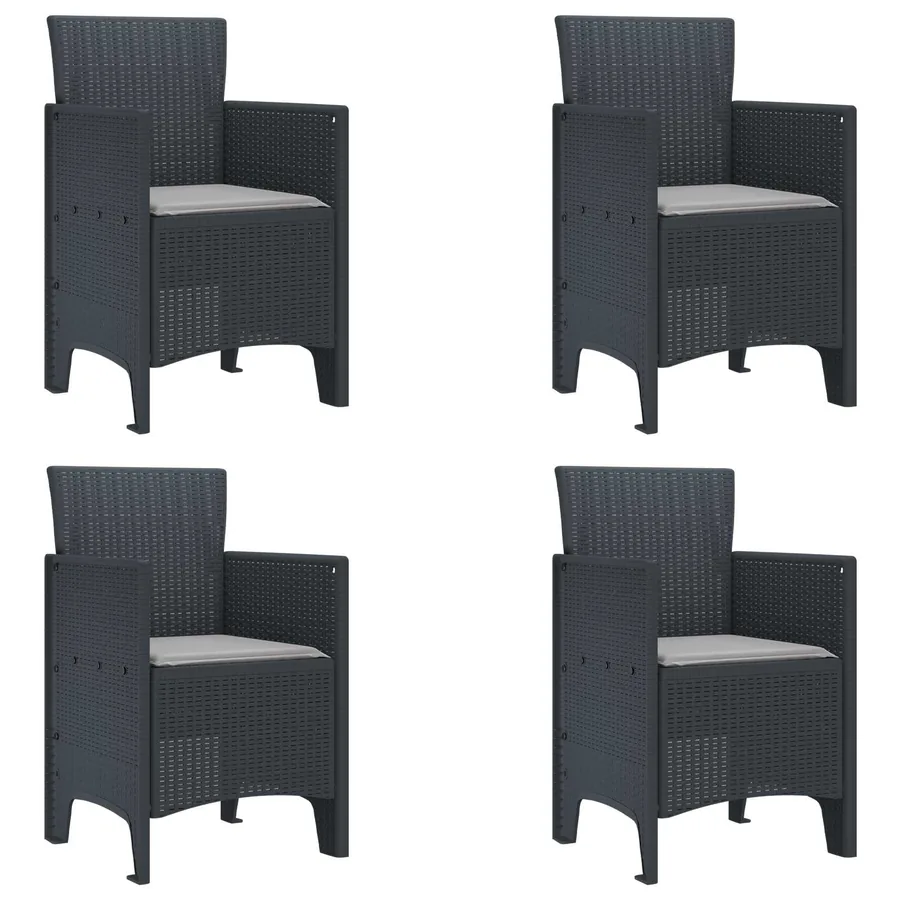 Chaise de jardin 4 pcs Anthracite 53 x 49 x 85 cm Polypropylène