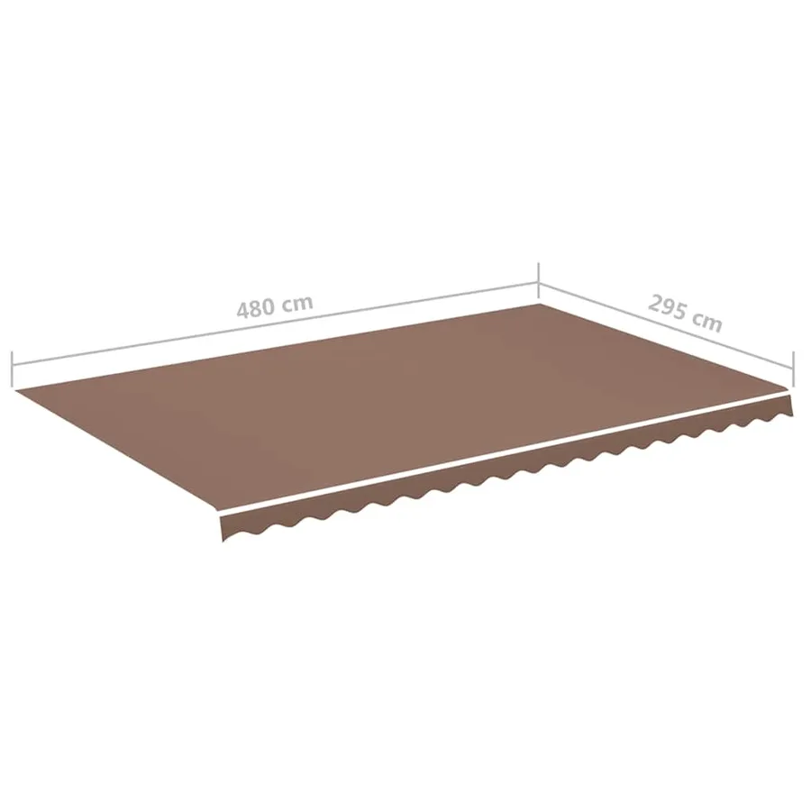Tissu de remplacement pour auvent marron 5x3 m polyester - 6