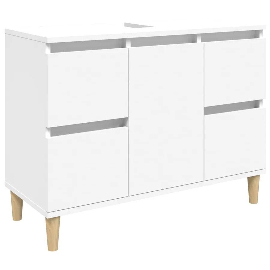 Meuble d'évier blanc 80x33x60 cm bois d'ingénierie - 2
