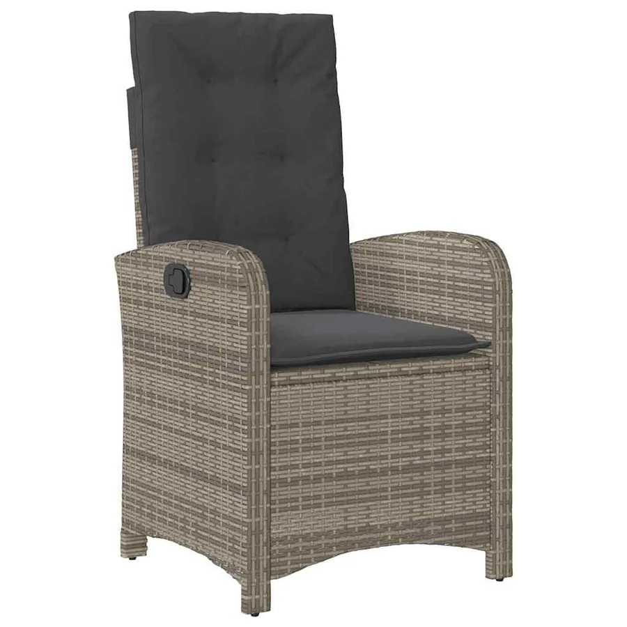Ensemble de salle à manger pour jardin 9 pcs Gris polyrotin - 6