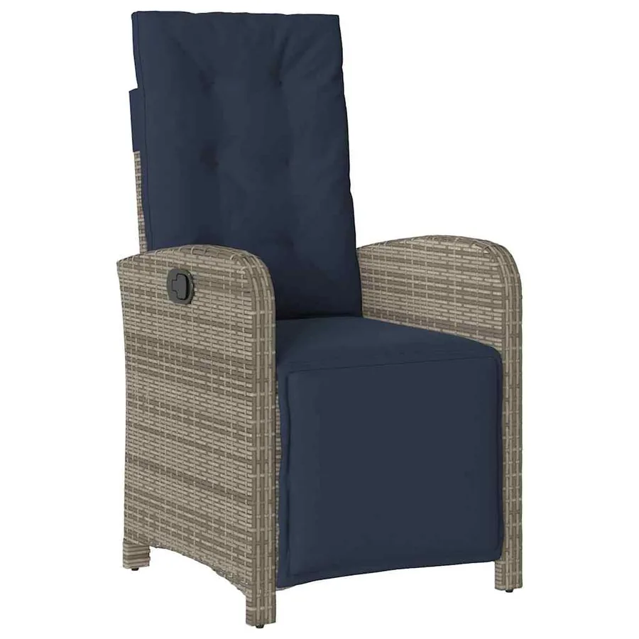 Ensemble de salle à manger pour jardin 9 pcs Gris polyrotin - 6