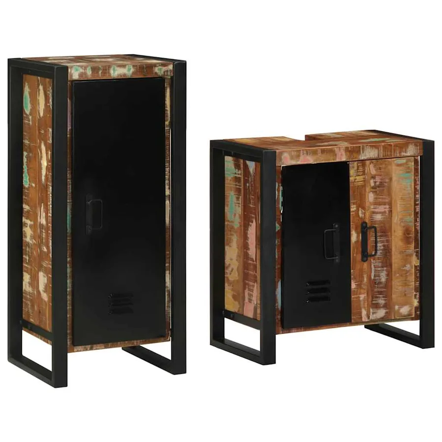 Ensemble de mobilier de salle de bain 2 pcs Bois Recyclé Solide - 3