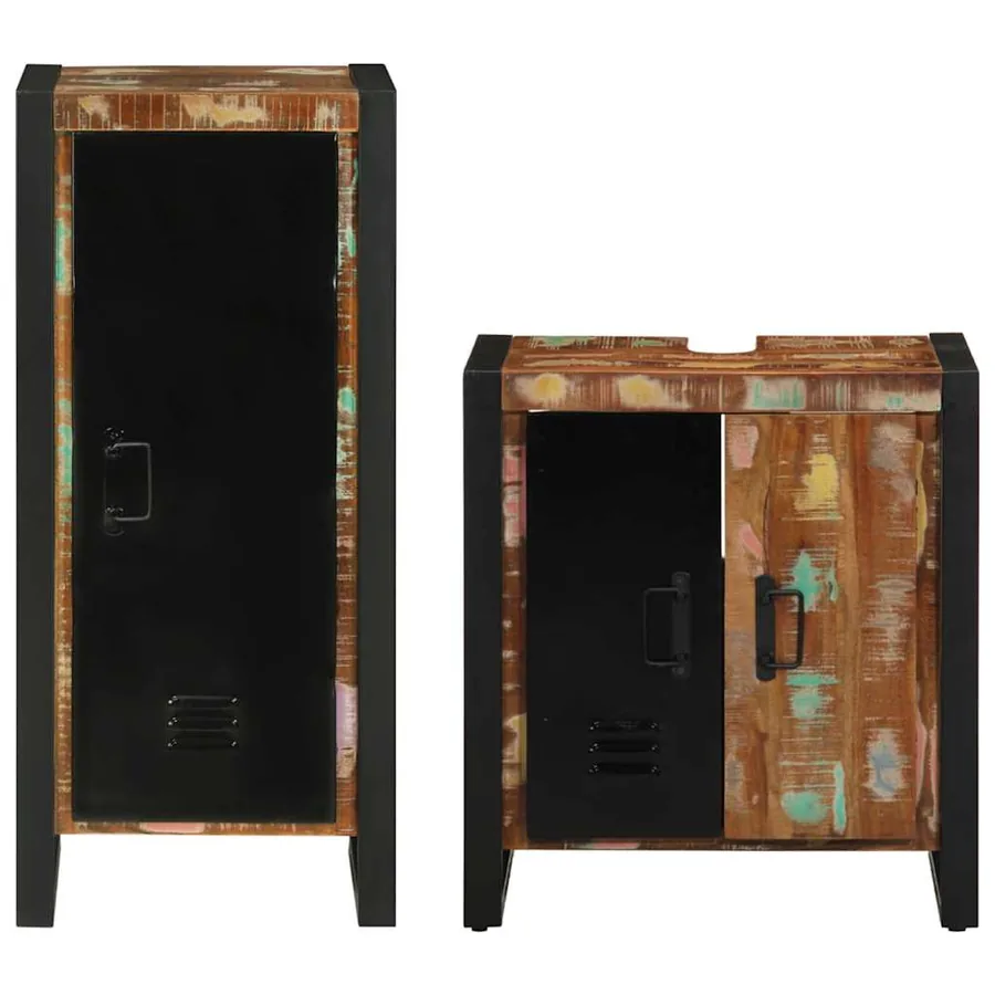Ensemble de mobilier de salle de bain 2 pcs Bois Recyclé Solide - 7