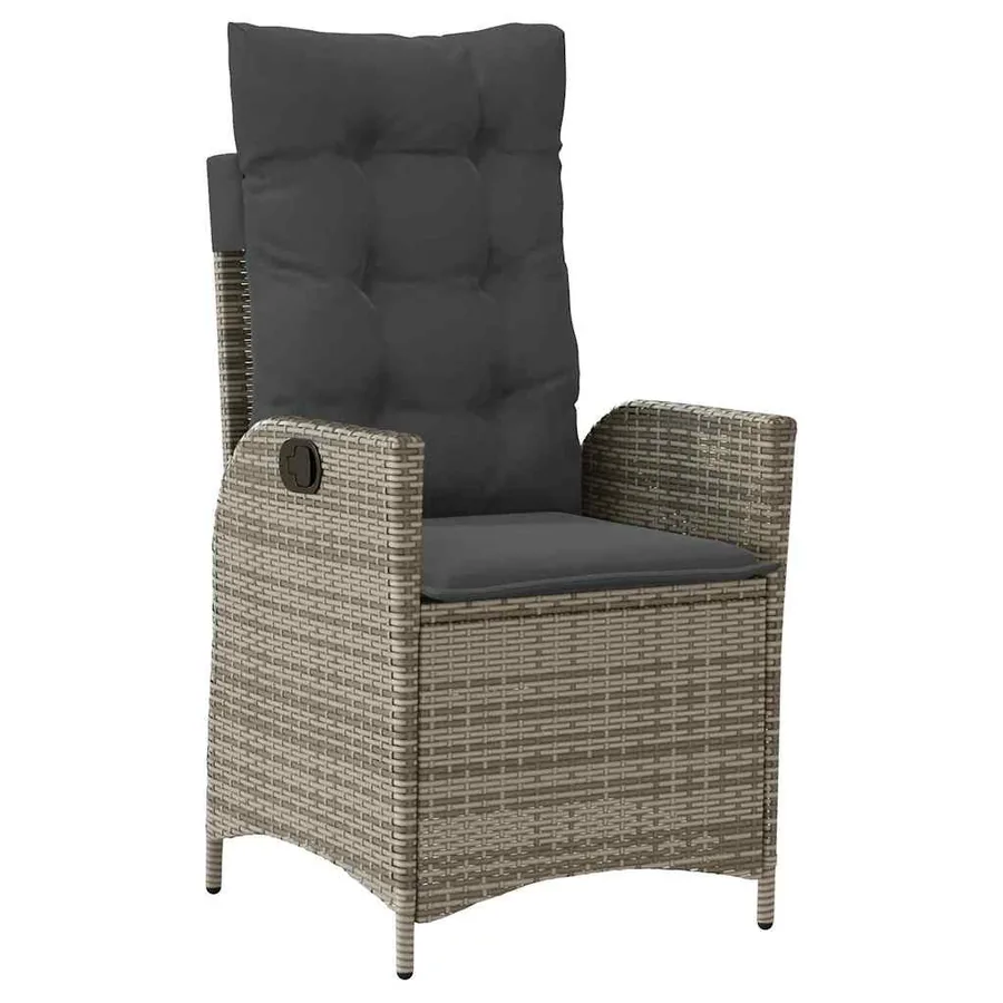 Ensemble de salle à manger pour jardin 9 pcs Gris polyrotin - 6