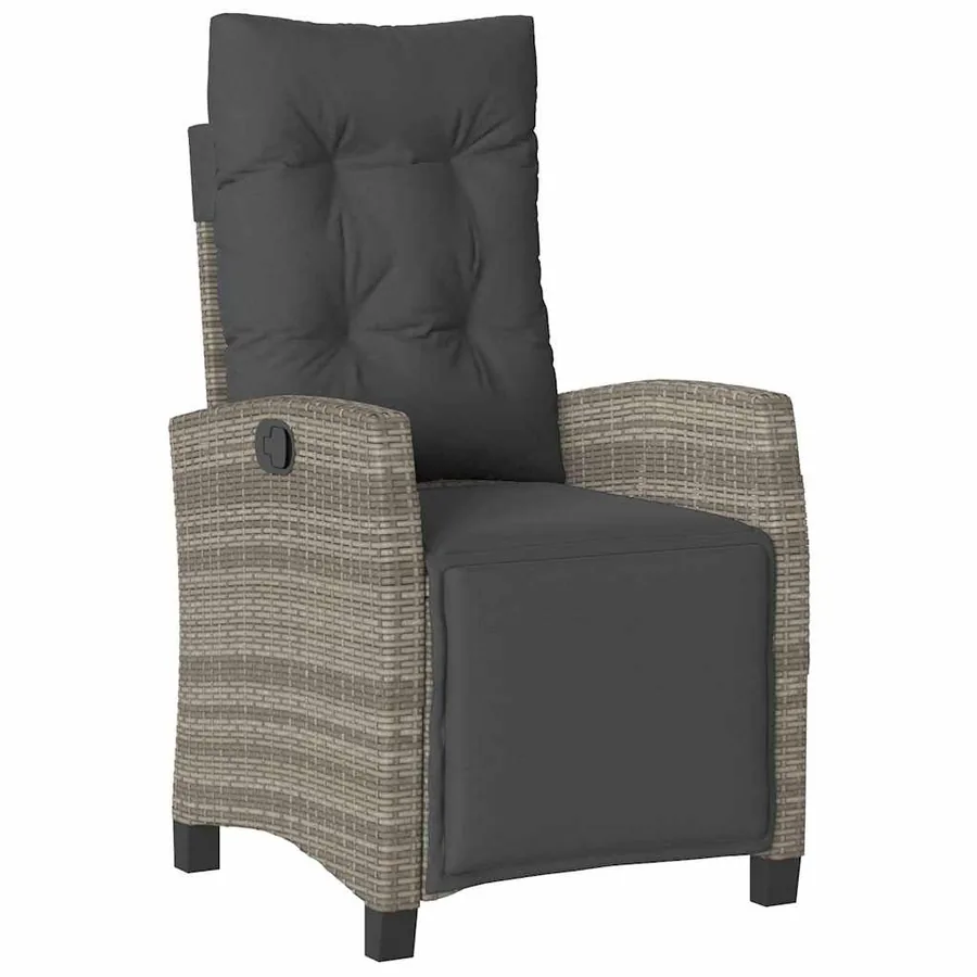 Ensemble de salle à manger pour jardin 9 pcs Gris polyrotin - 6