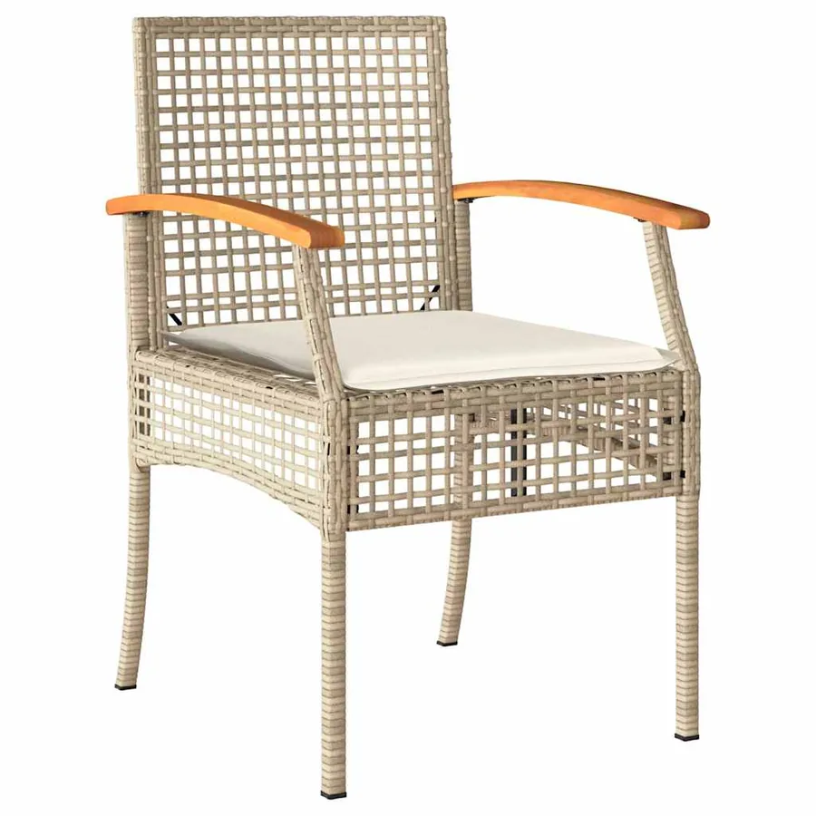Ensemble de salle à manger pour jardin 5 pcs Beige et Noir - 6