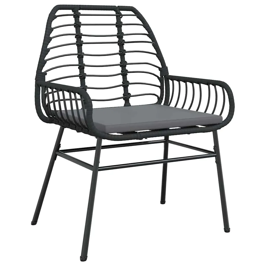 Ensemble de salle à manger pour jardin 7 pcs Noir polyrotin - 6