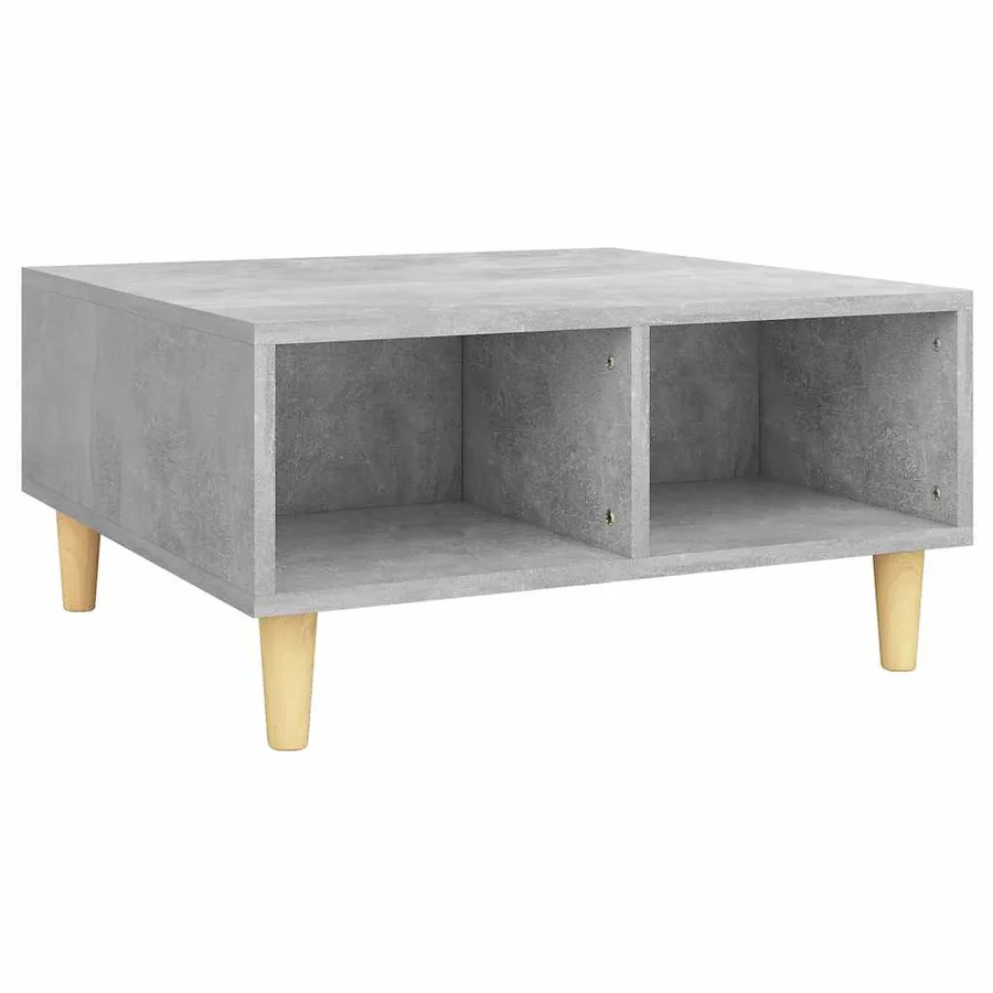 Table basse gris béton 60x60x30 cm bois d'ingénierie - 2