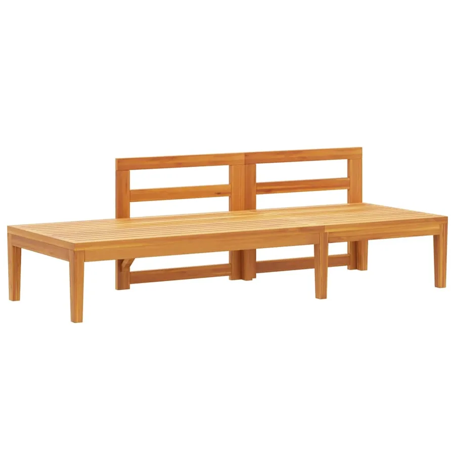 Banc de jardin avec table avec coussins gris foncé Teck solide - 4