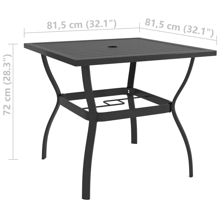 Table de jardin Anthracite 81,5x81,5x72 cm Acier - 5