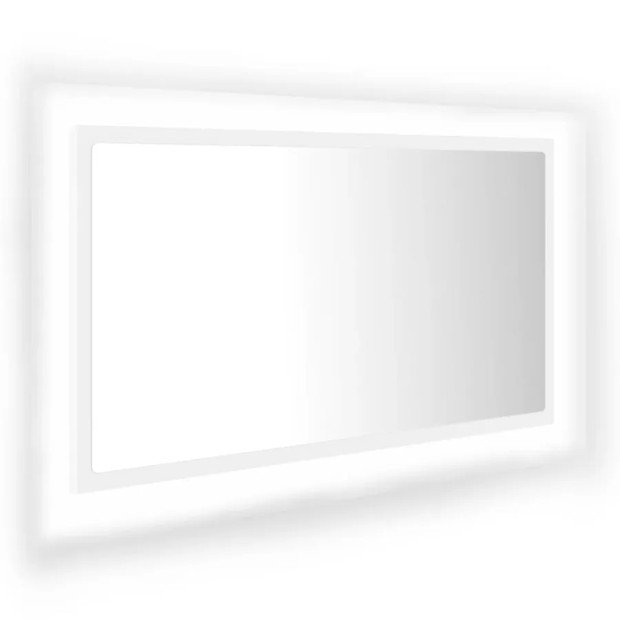 Miroir à LED de salle de bain Blanc 80x8,5x37 cm Acrylique - 2