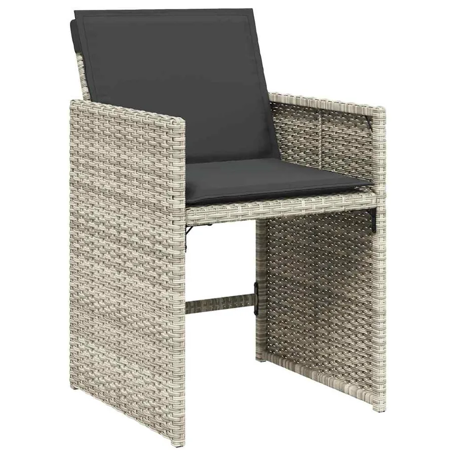 Ensemble de salle à manger pour jardin 9 pcs Gris clair - 6