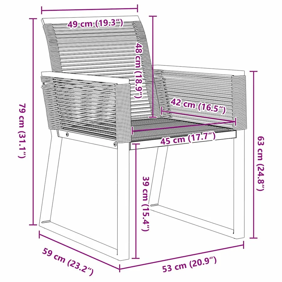 Ensemble de salle à manger pour jardin 9 pcs Noir - 10
