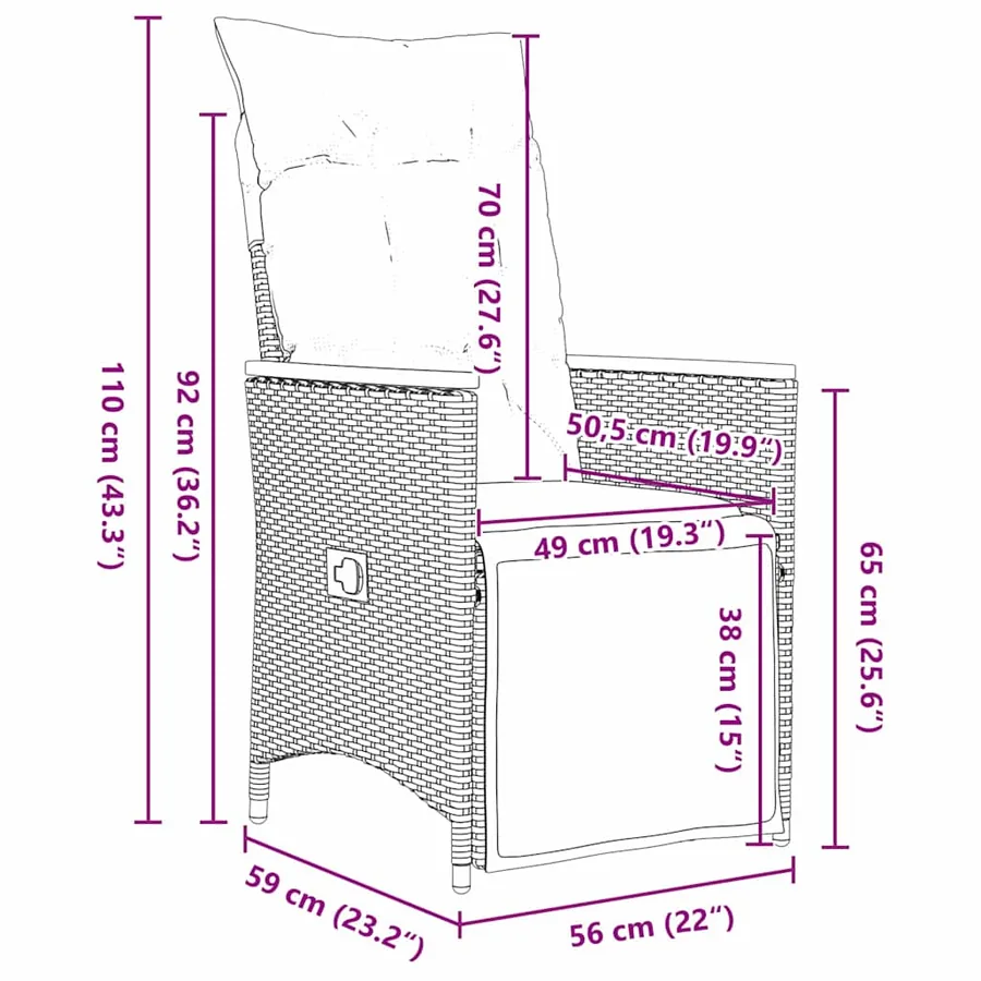 Ensemble de salle à manger pour jardin 5 pcs Noir polyrotin - 10