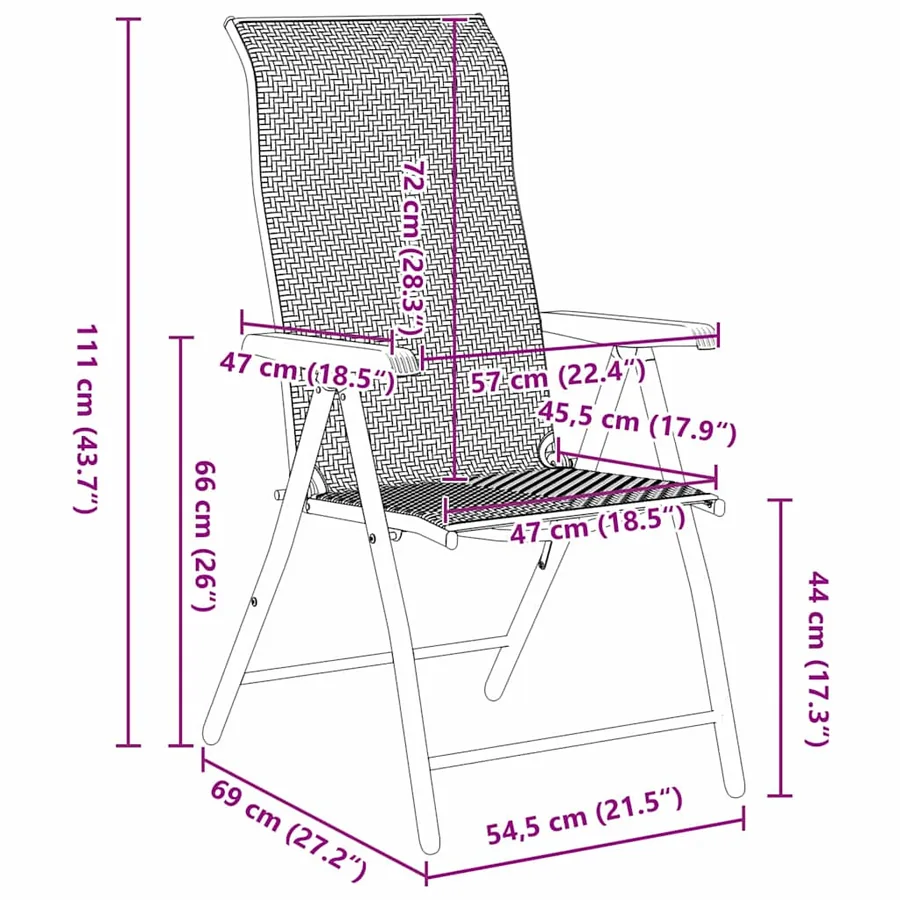 Ensemble de salle à manger pour jardin 7 pcs Marron - 8