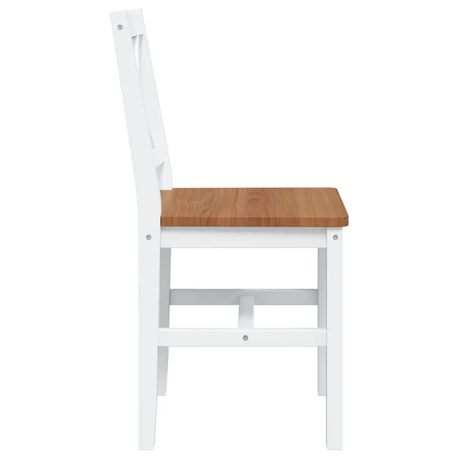 Ensemble de salle à manger 5 pcs Marron et blanc - 8