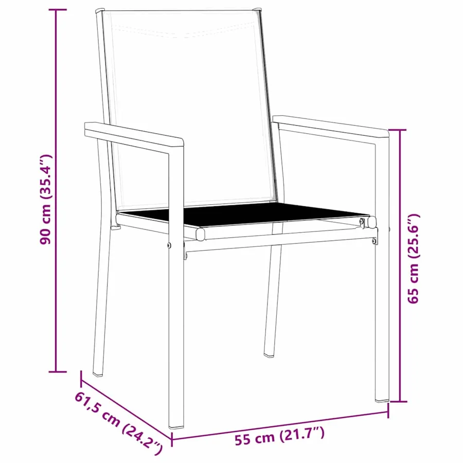 Ensemble de salle à manger pour jardin 9 pcs Noir - 8