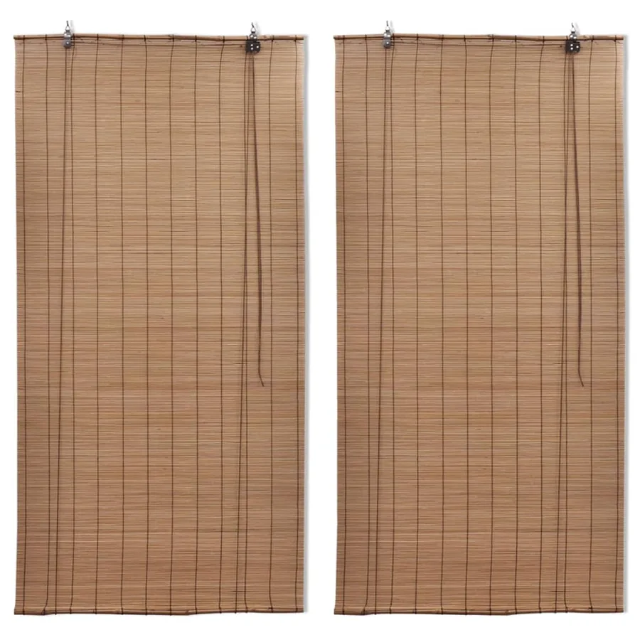 Stores roulants en bambou 2 pcs Marron 120x220 cm